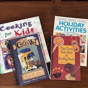 Kids Activity Recipe Books Set - Red, Blue, Purple Covers